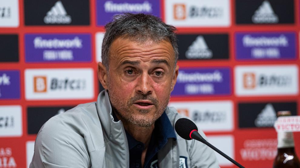 Luis Enrique en rueda de prensa antes del amistoso contra Albania.