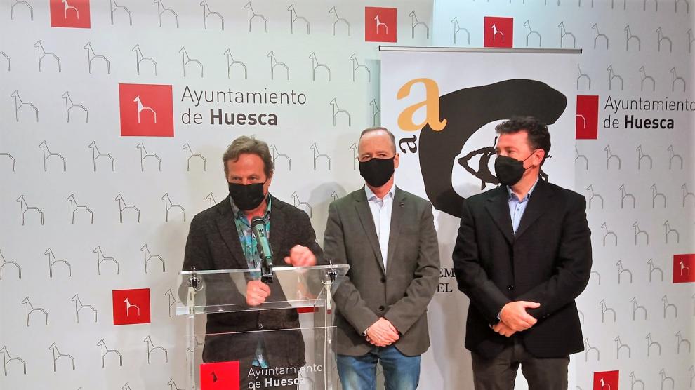 Jesús Marco, Ramón Lasaosa y Fernando Blasco en la presentación de la gala.