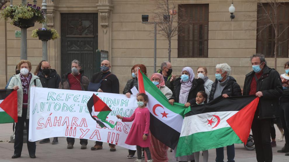 Imagen de la concentración del miércoles en la plaza de Navarra de Huesca.
