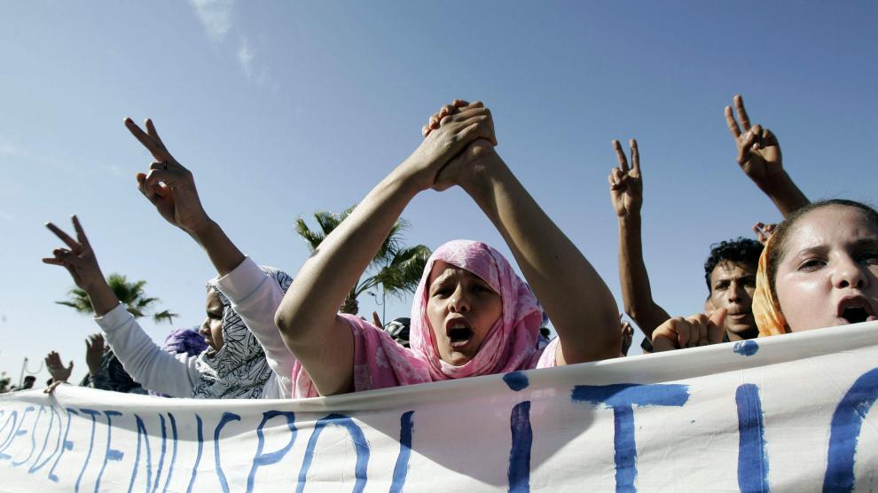 Manifestación de protesta en el Sáhara ocupado por Marruecos