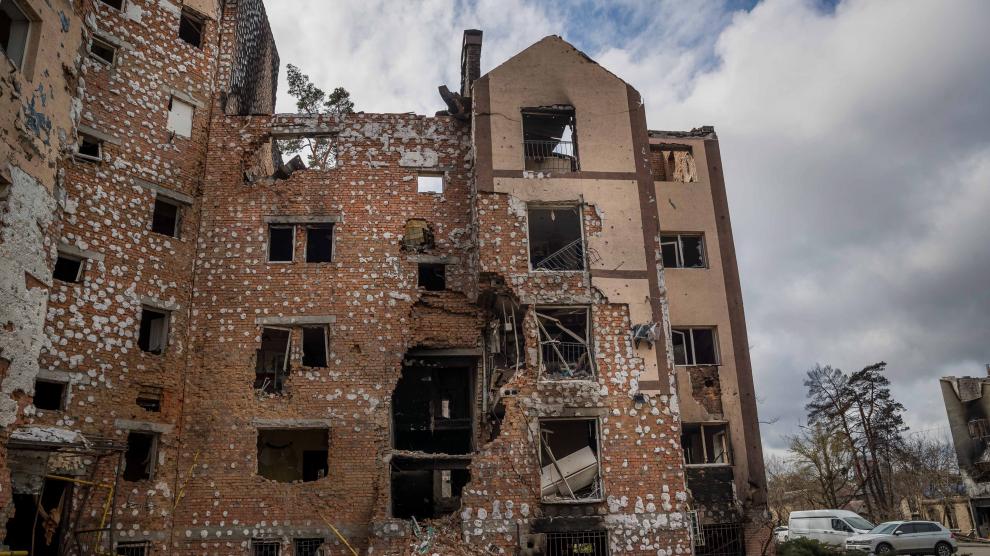 Edificios destruidos en la ciudad de Irpin, región de Kiev