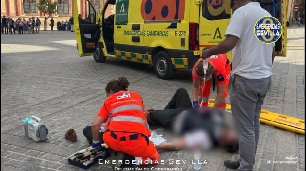 El herido, atendido en el centro de Sevilla