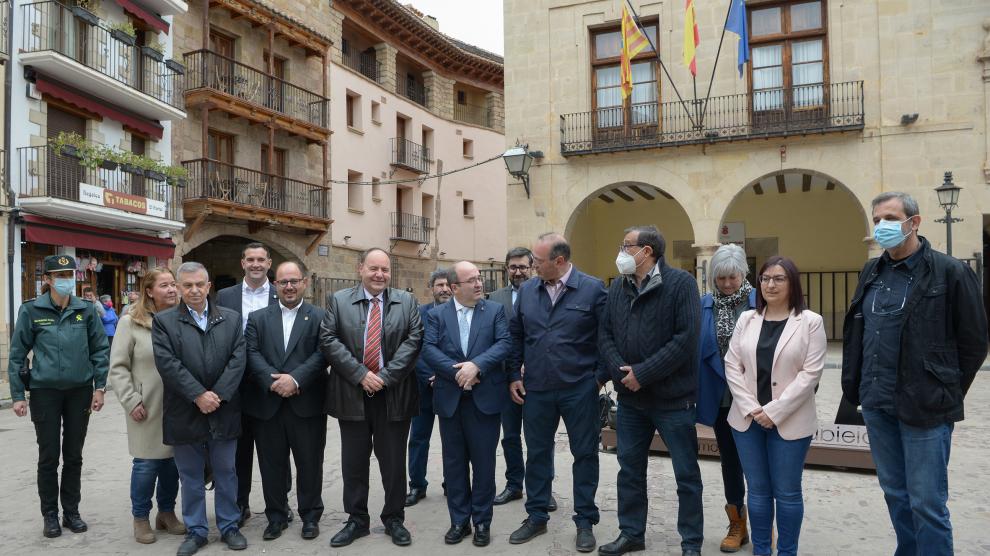 Visita del ministro de Cultura y Deportes, Miquel Iceta, a la localidad turolense de Mora de Rubielos