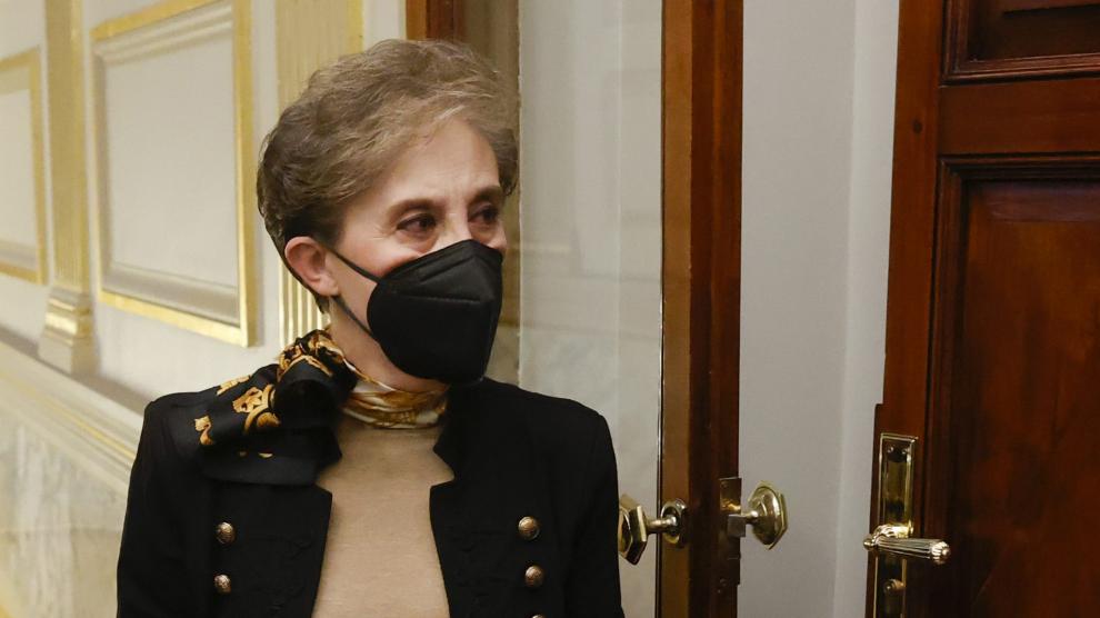 La directora del CNI, Paz Esteban, a su llegada a la comisión de control en el Congreso, este jueves