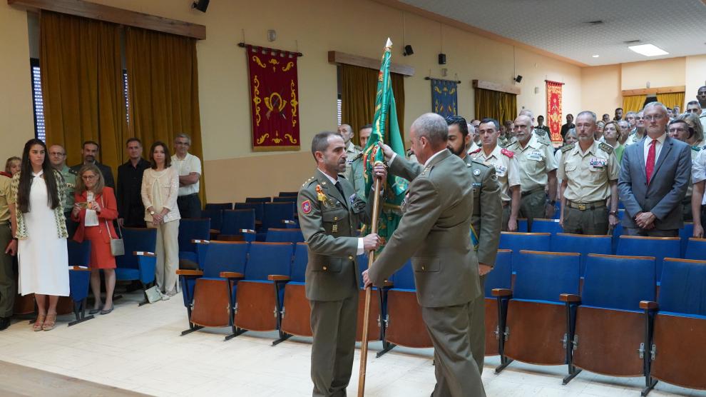 El coronel Mariano Alonso, durante su toma de posesión como director de la Escuela Militar de Montaña y Operaciones Especiales.