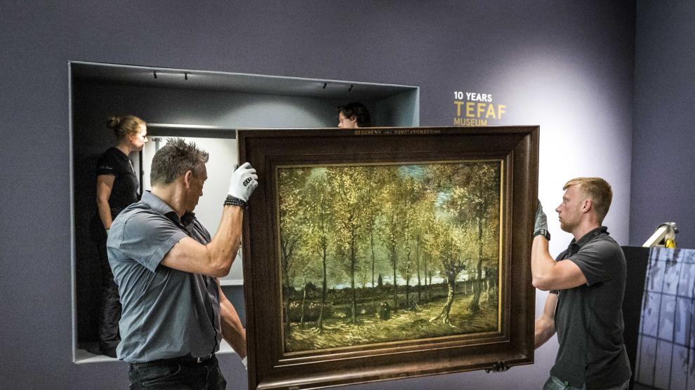 Preparativos de Tefaf, la Feria Europea de Bellas Artes.