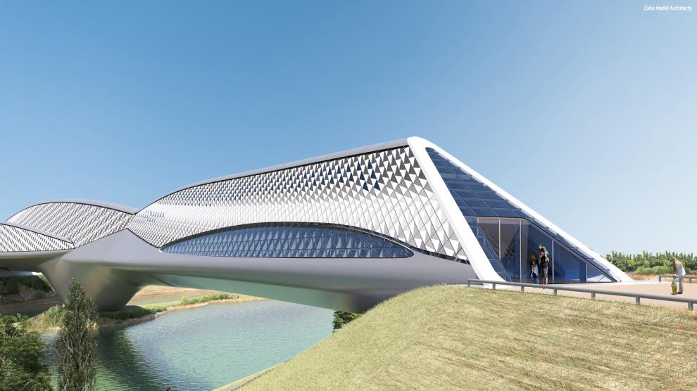 Pabellón puente, sede de 'Mobility City' en Zaragoza.