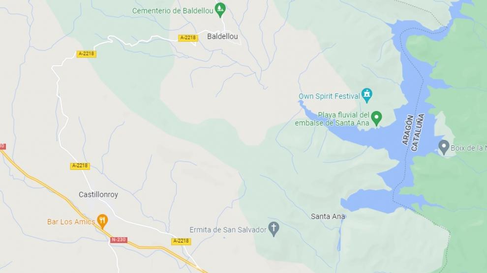 Localización del Embalse de Santa Ana.