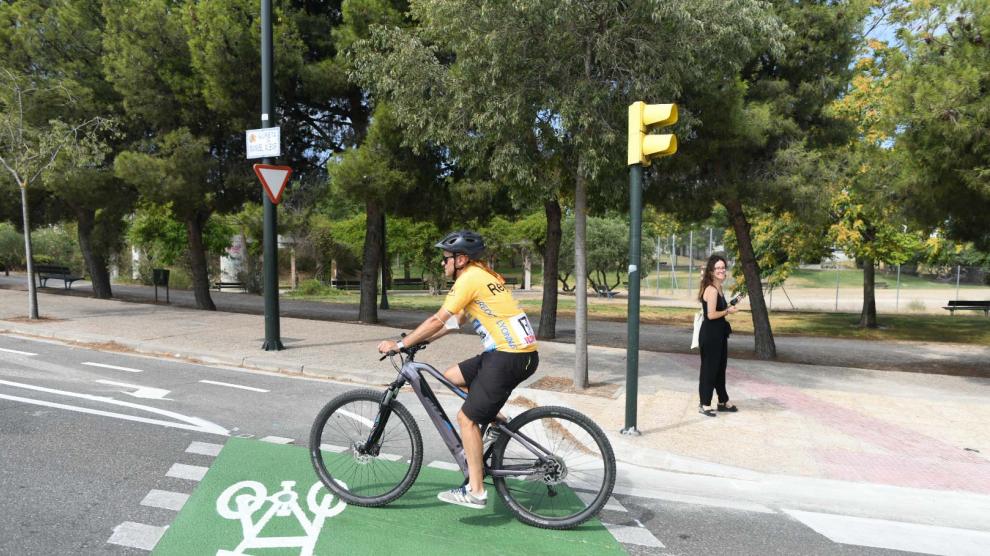 Apertura del carril bici de la prolongación de Gómez Laguna de Zaragoza.