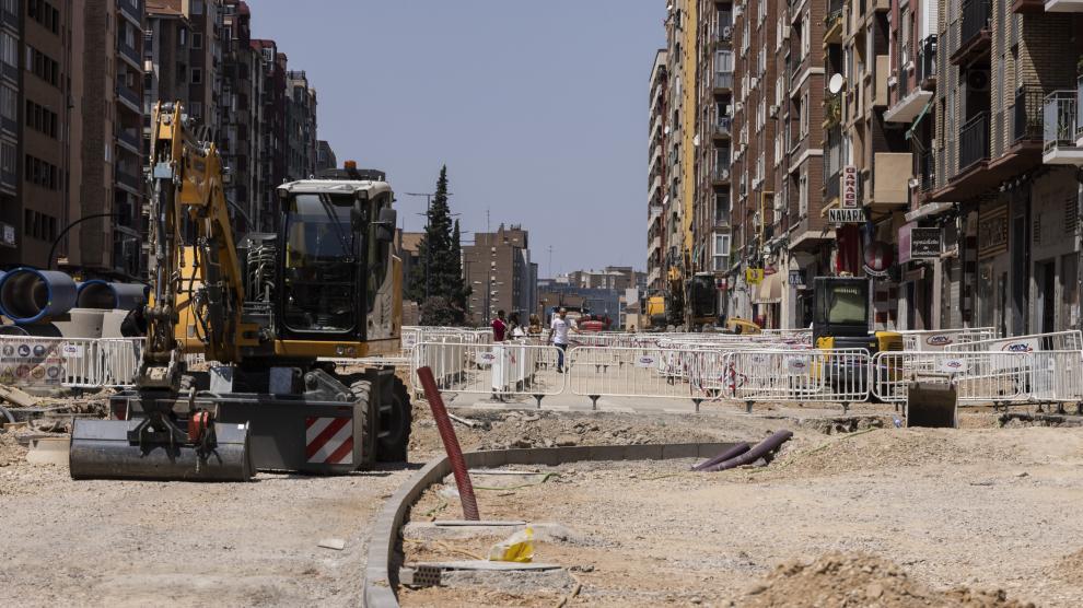 Estado de las obras de la avenida de Navarra.