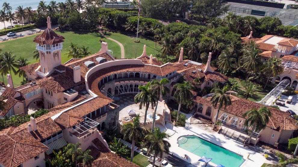 FILE PHOTO: An aerial view of former U.S. President Donald Trump's Mar-a-Lago home in Palm Beach
