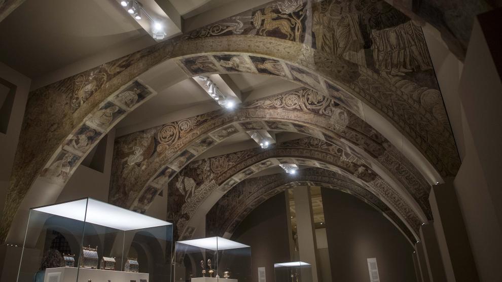 Las pinturas de Sijena, tal y como se exhiben en el Museo Nacional de Arte de Cataluña.