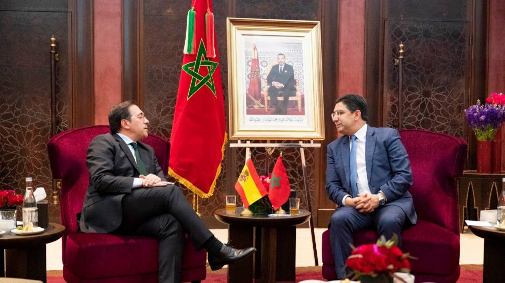 Imagen de archivo de Albares junto a su homólogo marroquí, Burita.