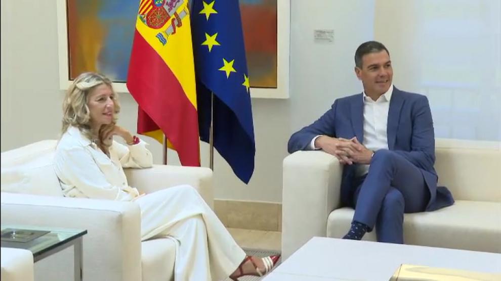 Pedro Sánchez y Yolanda Díaz lo han escenificado en La Moncloa