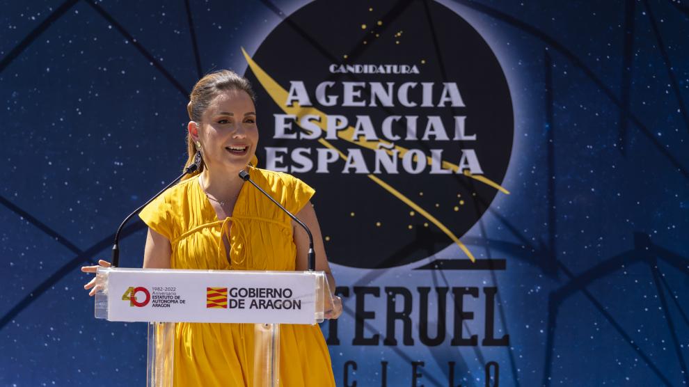 Maru Díaz, en un acto de apoyo a la candidatura de Teruel a sede de la Agencia Espacial.