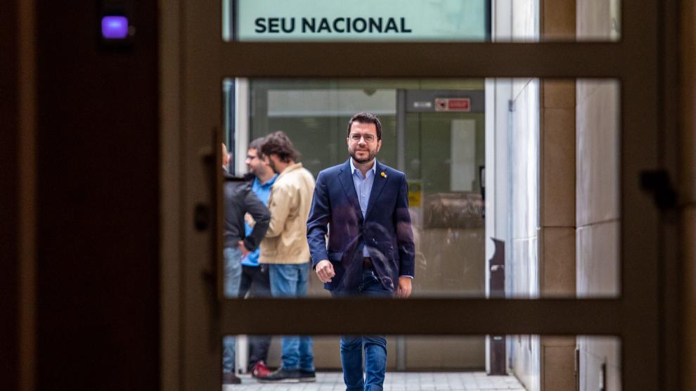 Pere Aragonès este sábado en Barcelona
