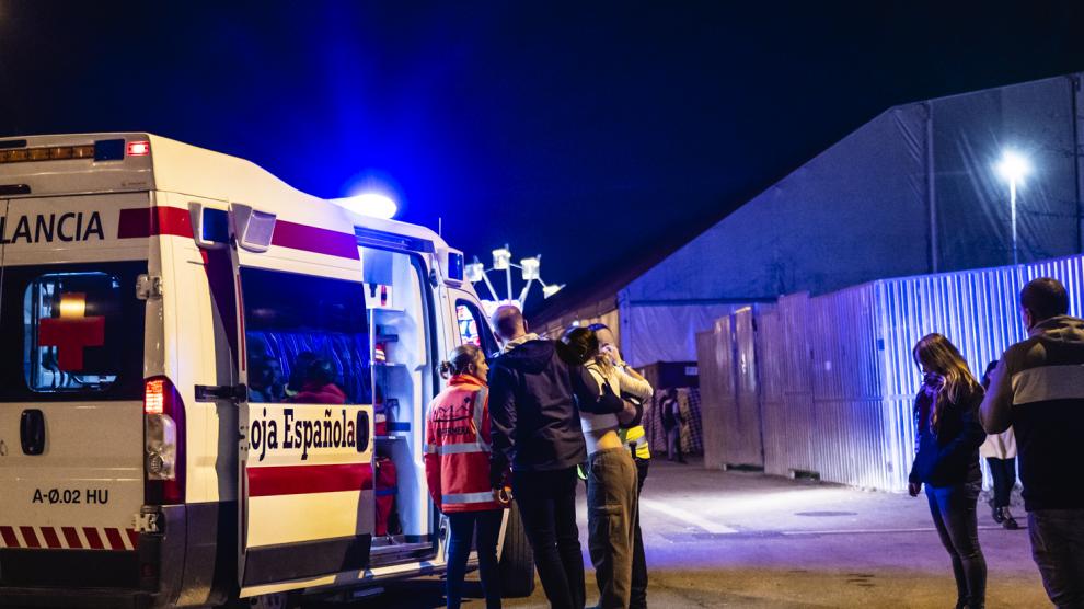 Una ambulancia, estas Fiestas del Pilar en el recinto de Valdespartera