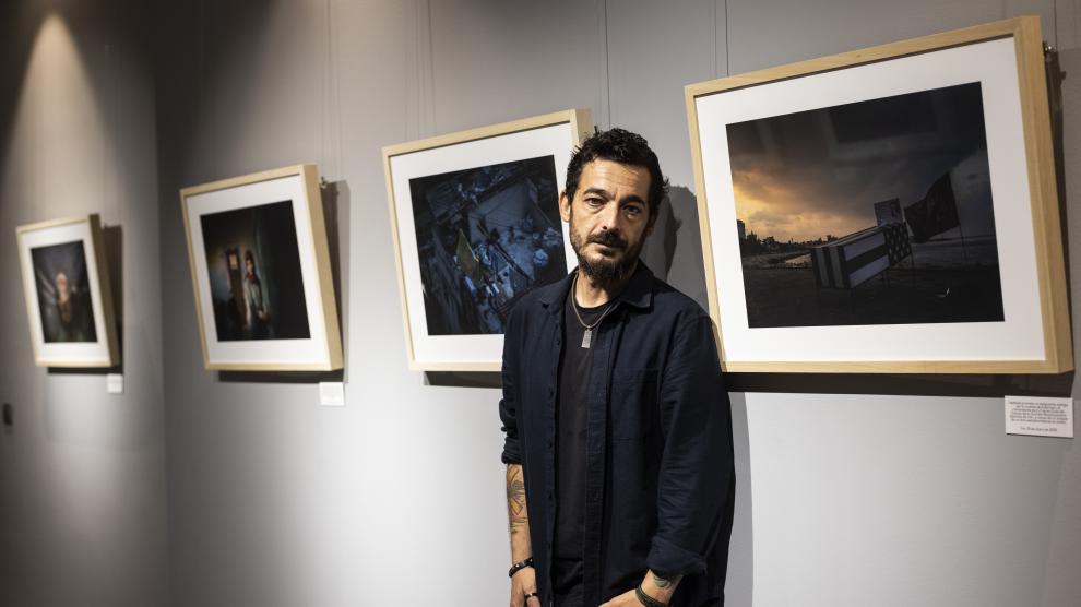Diego Ibarra, esta mañana, en la inauguración de 'Prólogo del colapso'