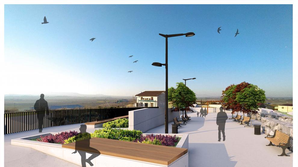Proyecto del nuevo espacio libre que que el ayuntamiento de Monzón tiene previsto levantar en Selgua.