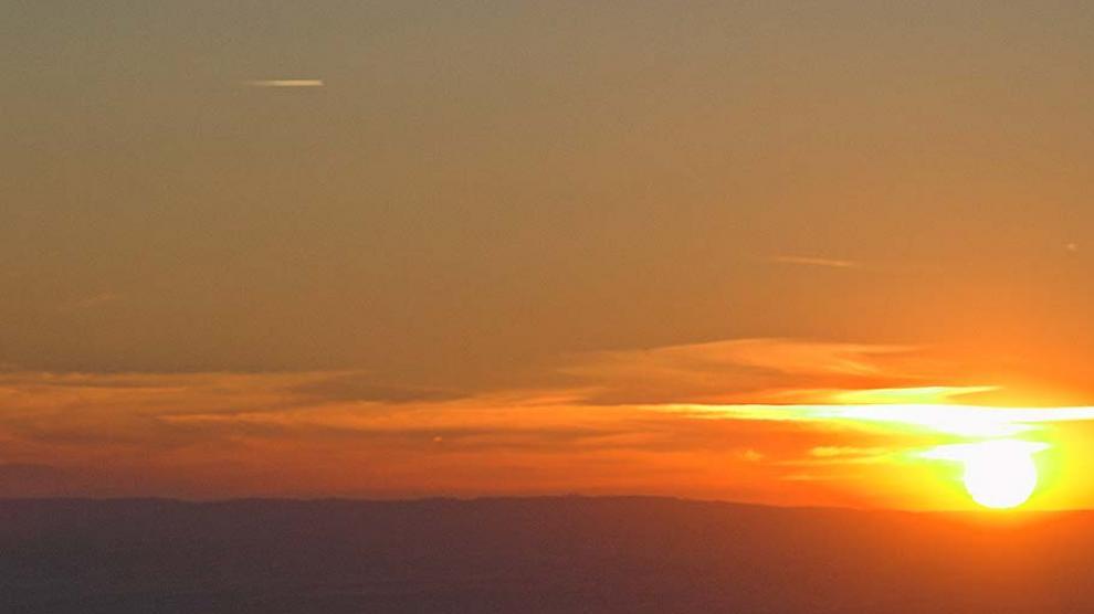 Puesta de sol en los Monegros desde el Alto de Alcubierre.