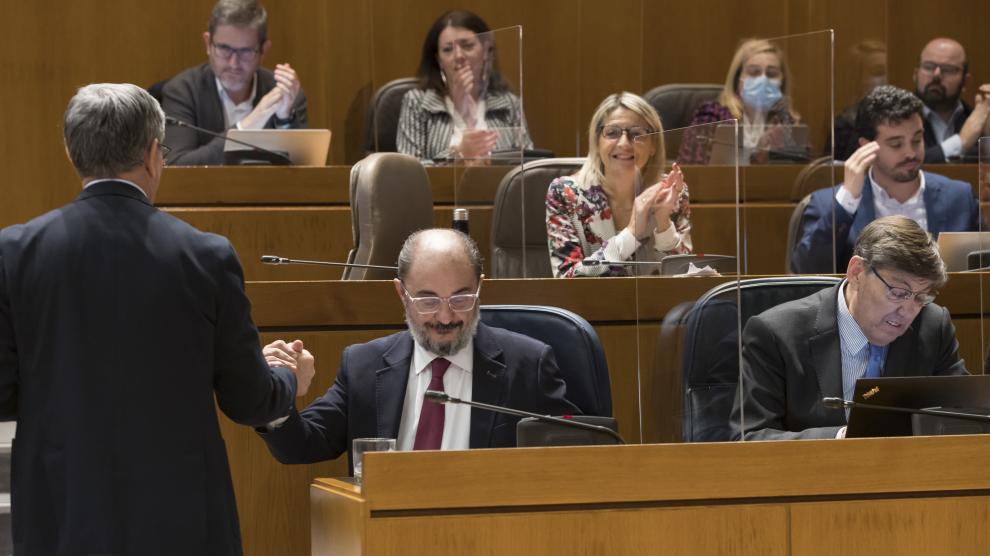 Pleno de las Cortes de Aragón con el protagonismo de Javier Lambán y Arturo Aliaga