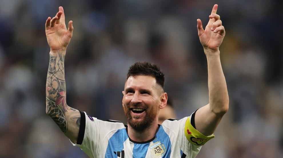 Leo Messi en el partido Argentina-Croacia