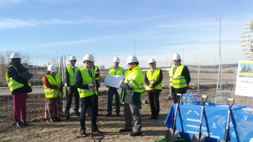 Acto de colocación de la primera piedra de las nuevas instalaciones de Prodesa en el Parque Tecnológico del Reciclado (PTR)