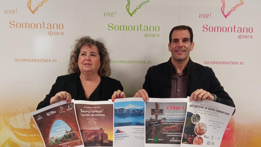 María Jesús Morera y Daniel Gracia han informado de la presencia del Somontano en Fitur.