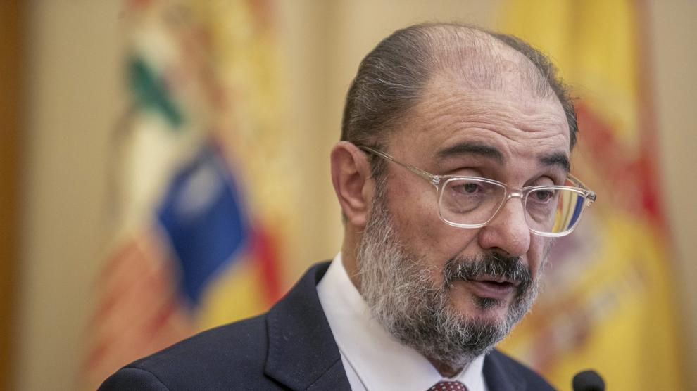 [[[HA ARCHIVO]]] Id: 2023-150476 Fecha: 16/01/2023 Propietario: EFE AGENCIA Autor: EFE AGENCIA descri: Zaragoza. 16/01/23.- El presidente de Aragón, Javier Lambán, comparece ante la prensa este lunes en Zaragoza. Lamb