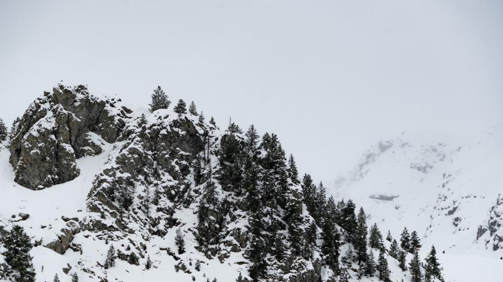 Nieve en la estación de esquí de Formigal, este martes