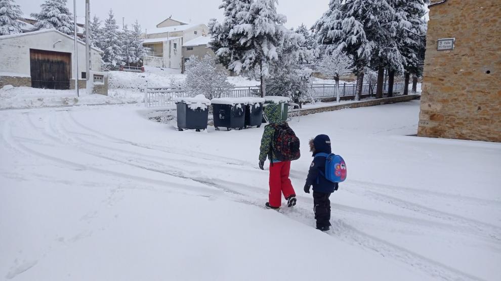 Nieve en la provincia de Teruel.