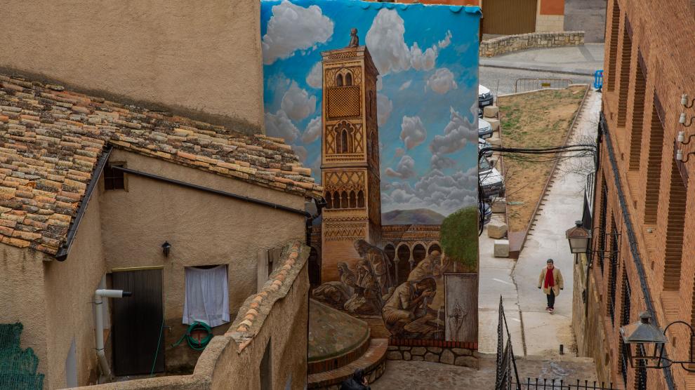 Murales del proyecto Lienzos historia en Daroca.
