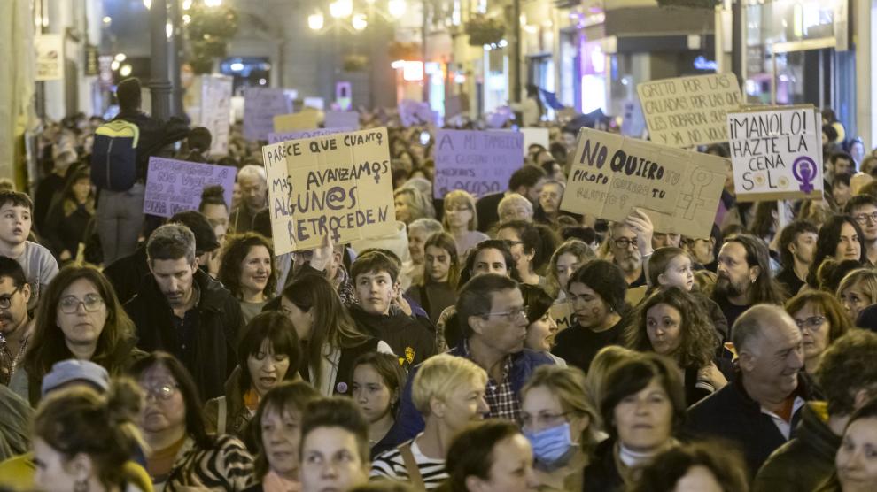 Manifestación por el 8M, Día de la Mujer, en Zaragoza