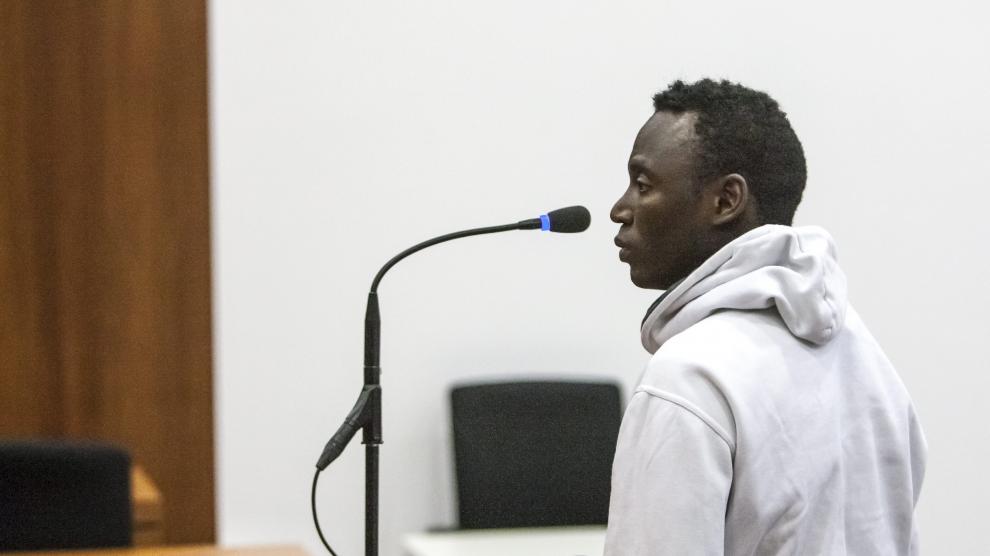 El acusado, Khalifa Beyé, el día que fue juzgado en 2013 en la Audiencia de Zaragoza.