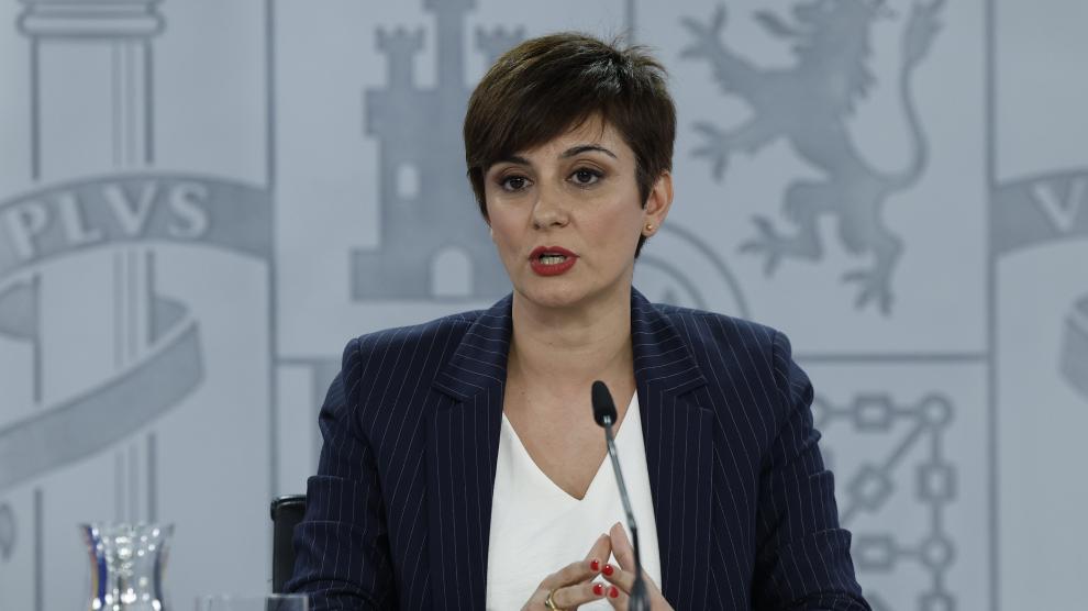 Isabel Rodríguez en la rueda de prensa posterior a la reunión del Consejo de Ministros.