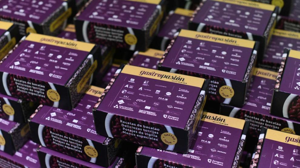 Cajas de Gastropasión, en la presentación del certamen.