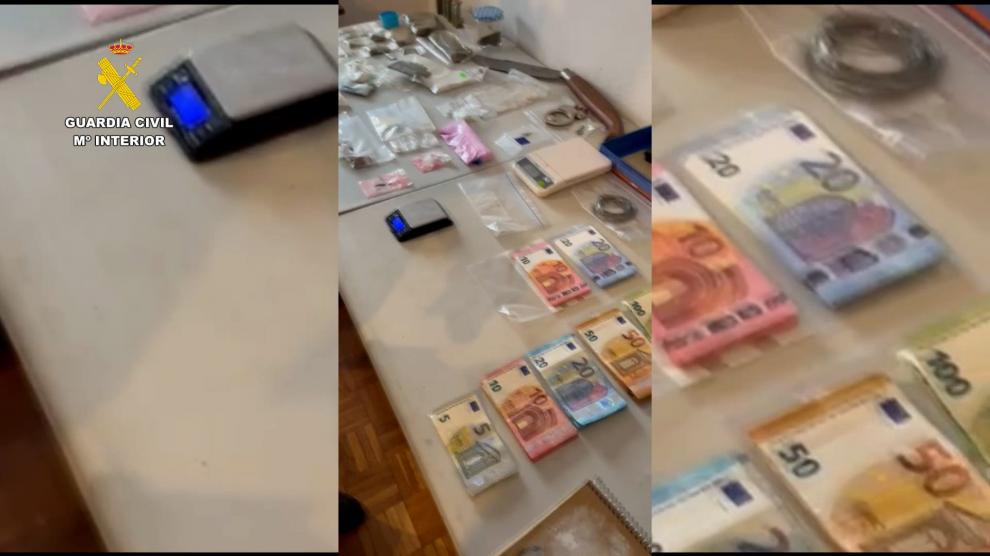 La Guardia Civil desmantela un punto de venta de drogas en Villamayor de Gállego.