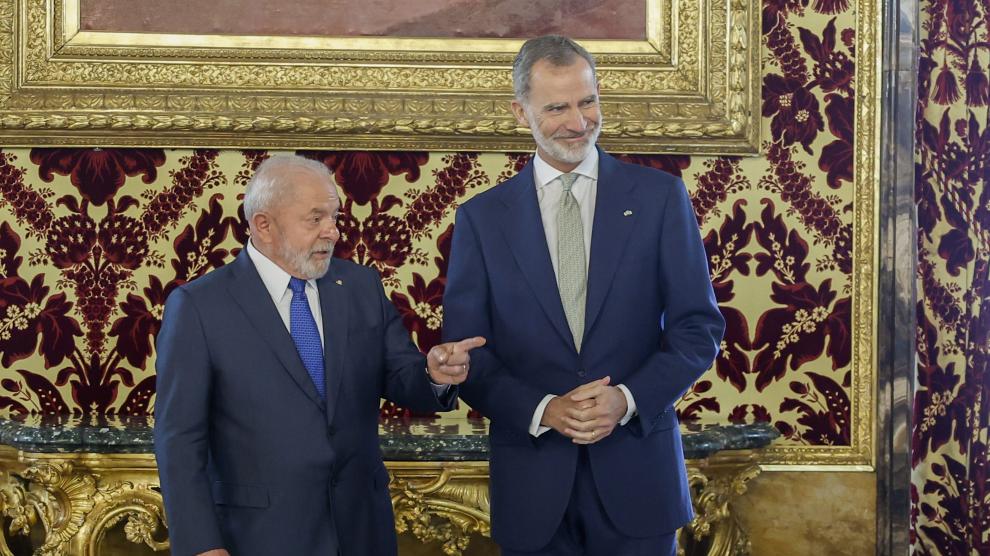 El Rey mantiene un encuentro con el presidente de la Brasil, Luiz Inácio Lula da Silva