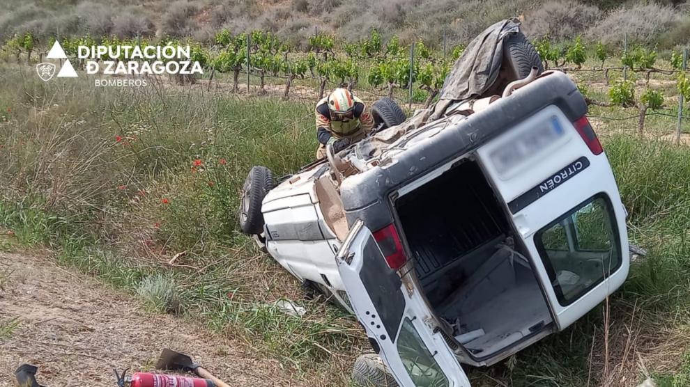 Accidente en la carretera A-221 entre Caspe y Maella