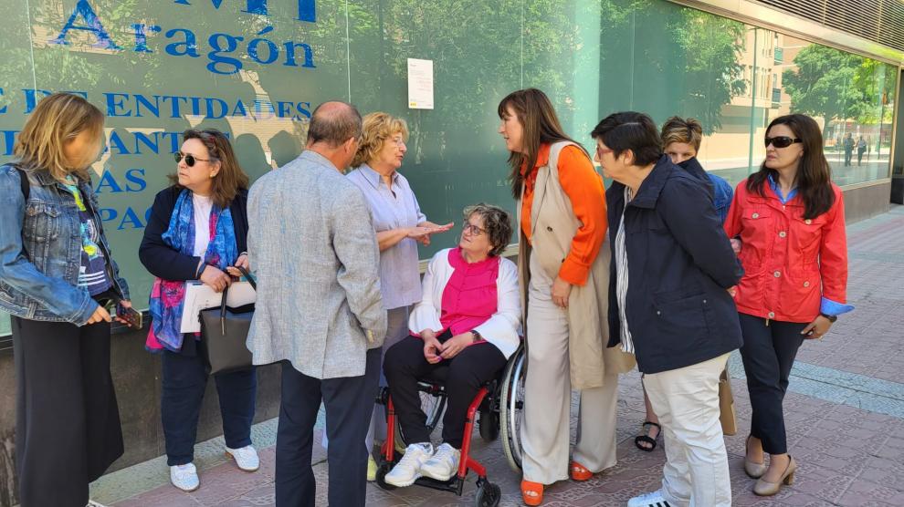 María Victoria Broto y Sira Repollés han asistido este miércoles a la lectura en Zaragoza del manifiesto de Cermi Aragón con motivo del Día Nacional en España Día Nacional sobre los Derechos de las personas con discapacidad