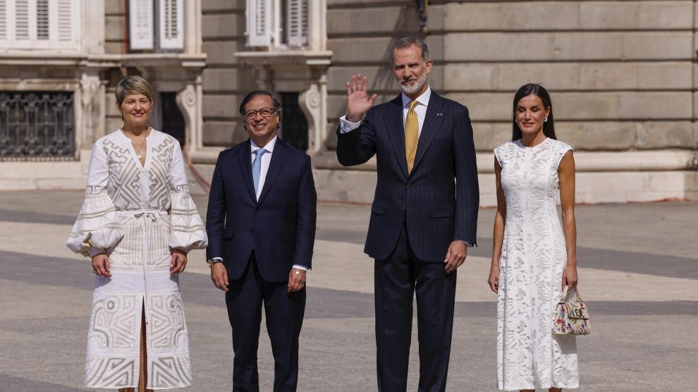 Los reyes de España reciben al presidente de Colombia