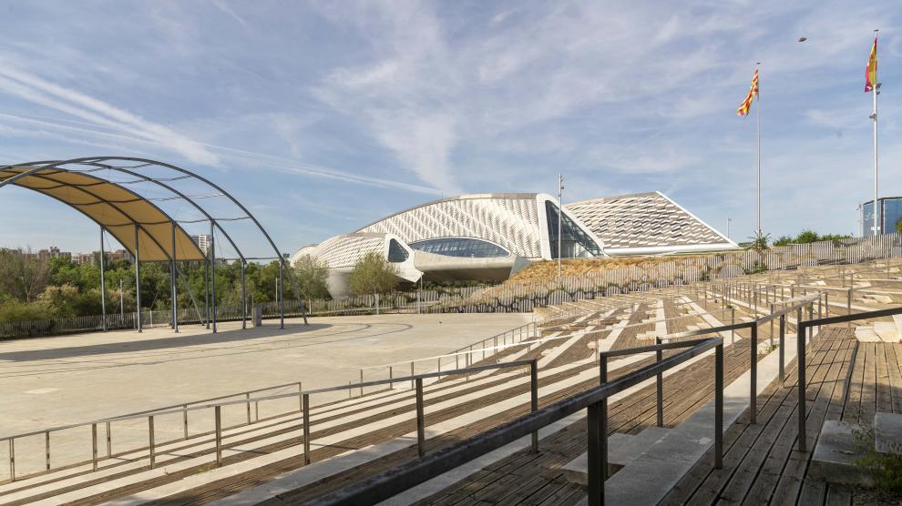 Estado actual del anfiteatro de la Expo en Zaragoza