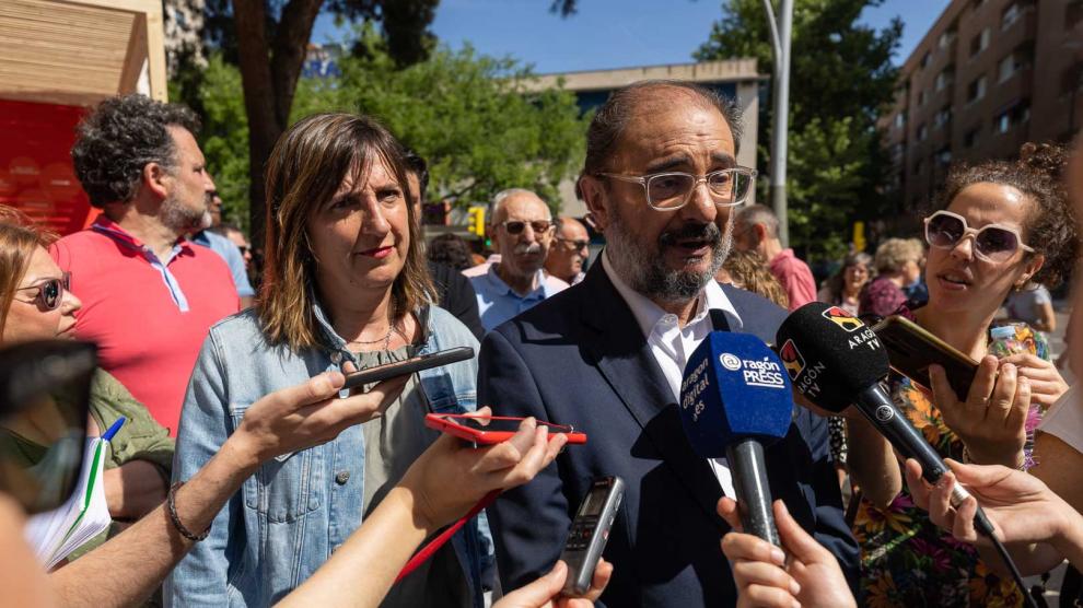 El presidente aragonés, Javier Lambán, se ha referido a la unión de Astún-Candanchú en un acto de partido organizado este sábado en Zaragoza.