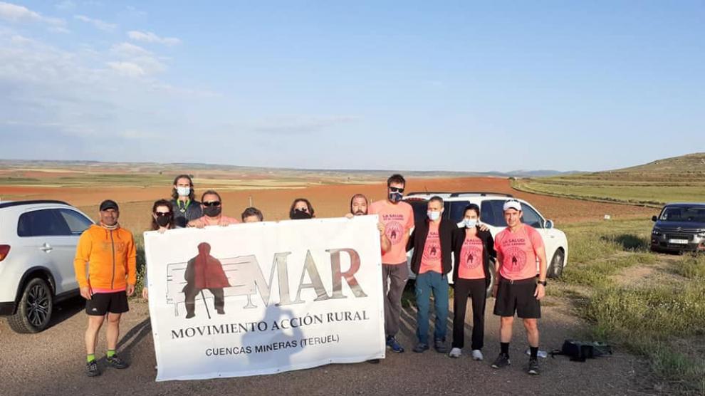 Integrantes del Movimiento de Acción Rural (MAR), quienes ya han participado en otras acciones reivindicativas a favor de los pueblos pequeños