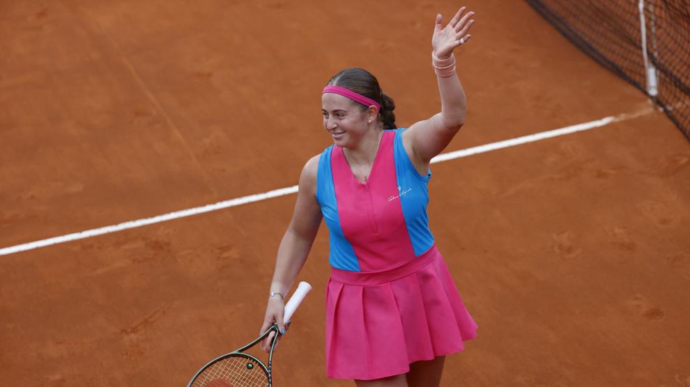 La letona Jelena Ostapenko tras derrotar a Badosa