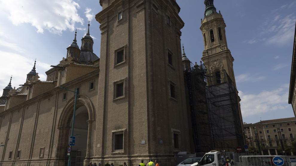 La torre de San Francisco de Borja también permanece vallada por precaución
