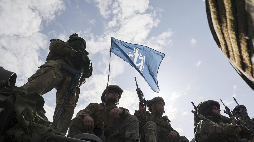 Militarios rusos cerca de Belgorod.