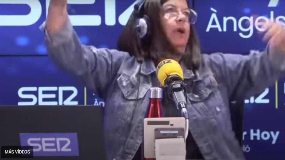 La reacción de Àngels Barceló.