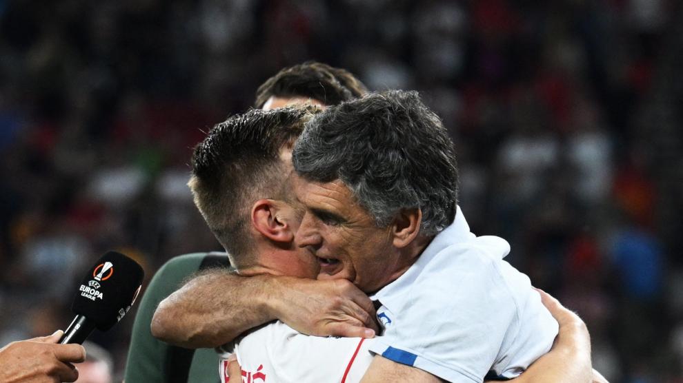 Foto de la final de la Europa League entre Roma y Sevilla en Budapest