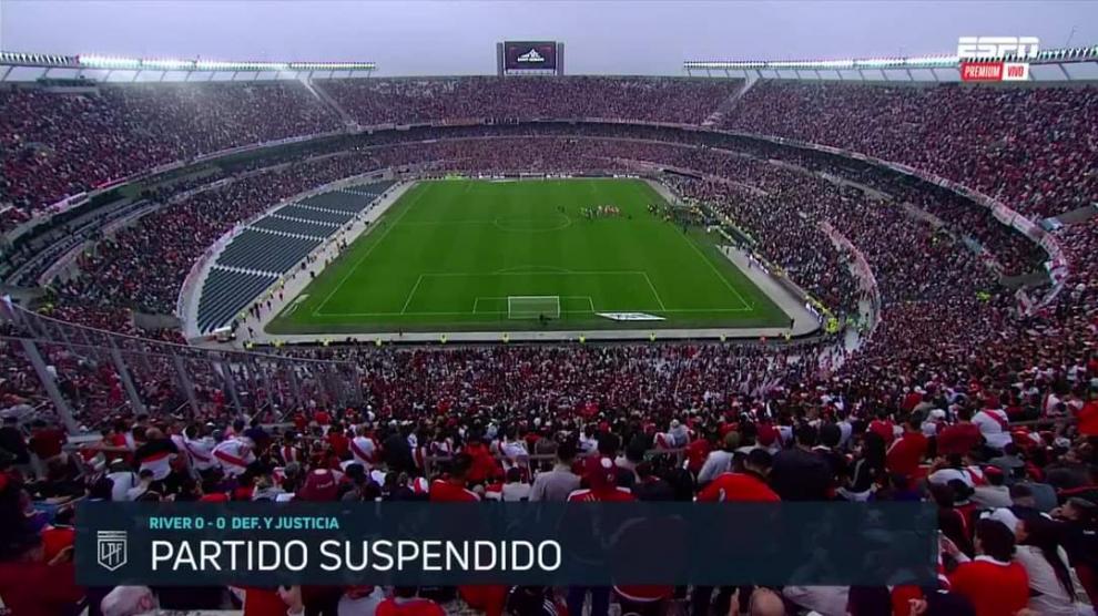 El partido quedo suspendido en el minuto 26